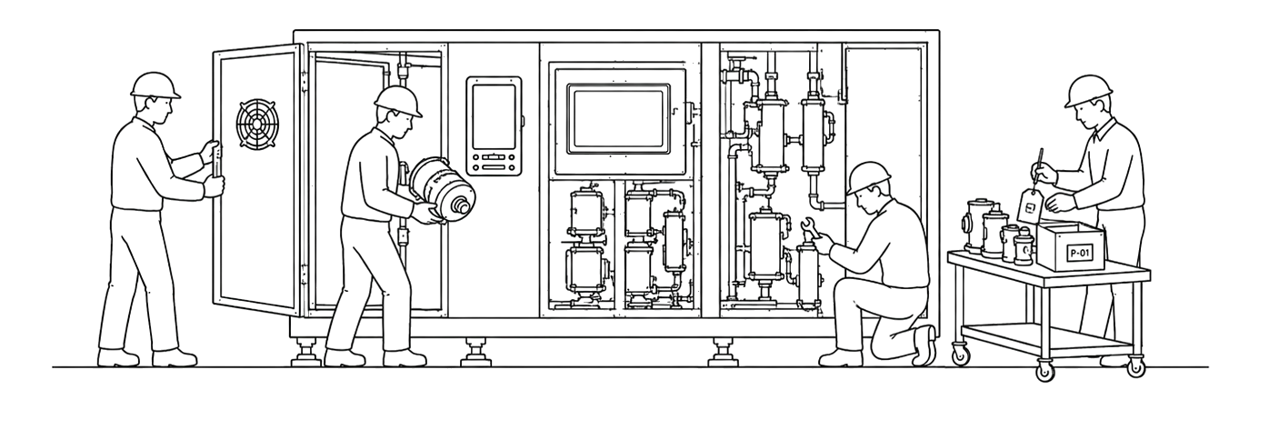 Demontage der Maschine